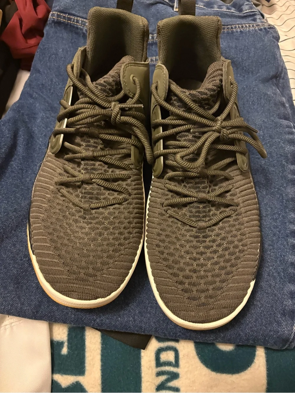 Jordan Men's Knit Sneakers in Olive Green